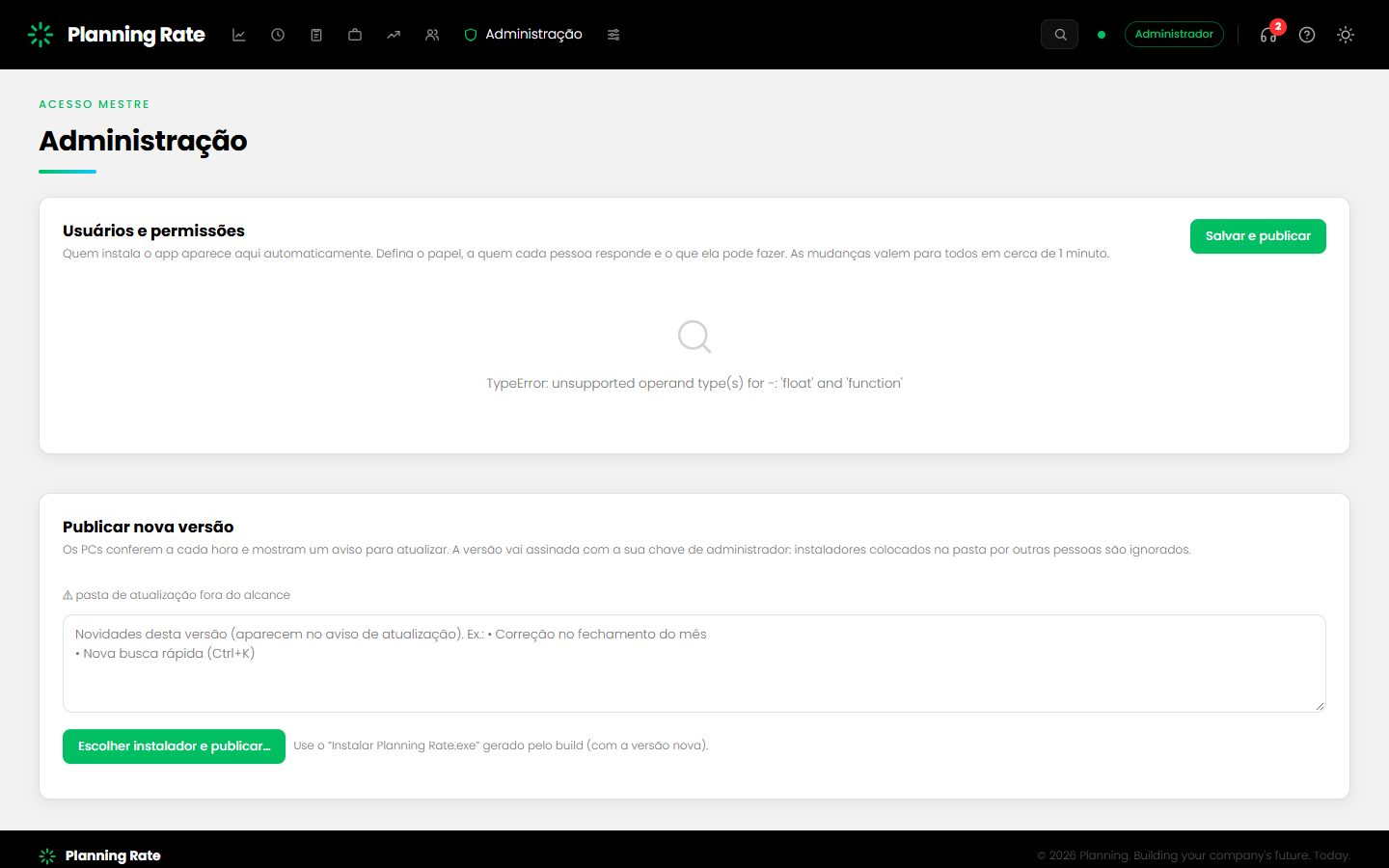 Usuários e permissões: Administração
