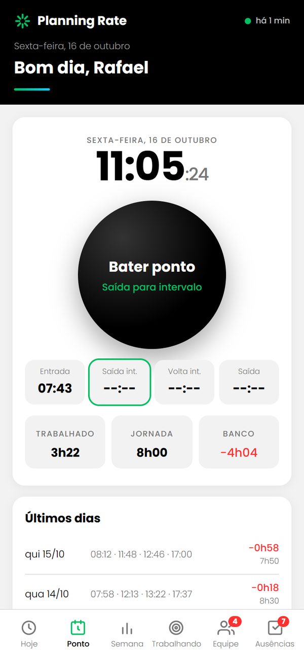 Ponto no celular: Ponto